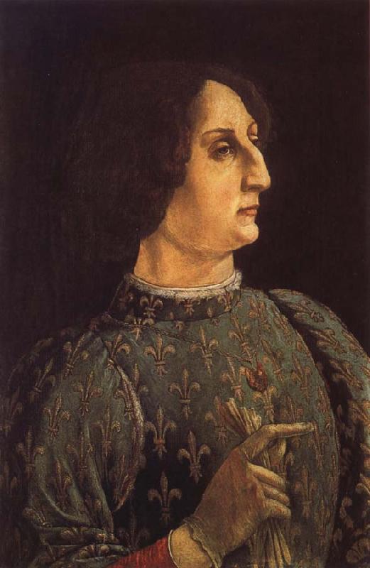 Pollaiuolo, Piero Portrat of Galeas-Maria Sforza France oil painting art